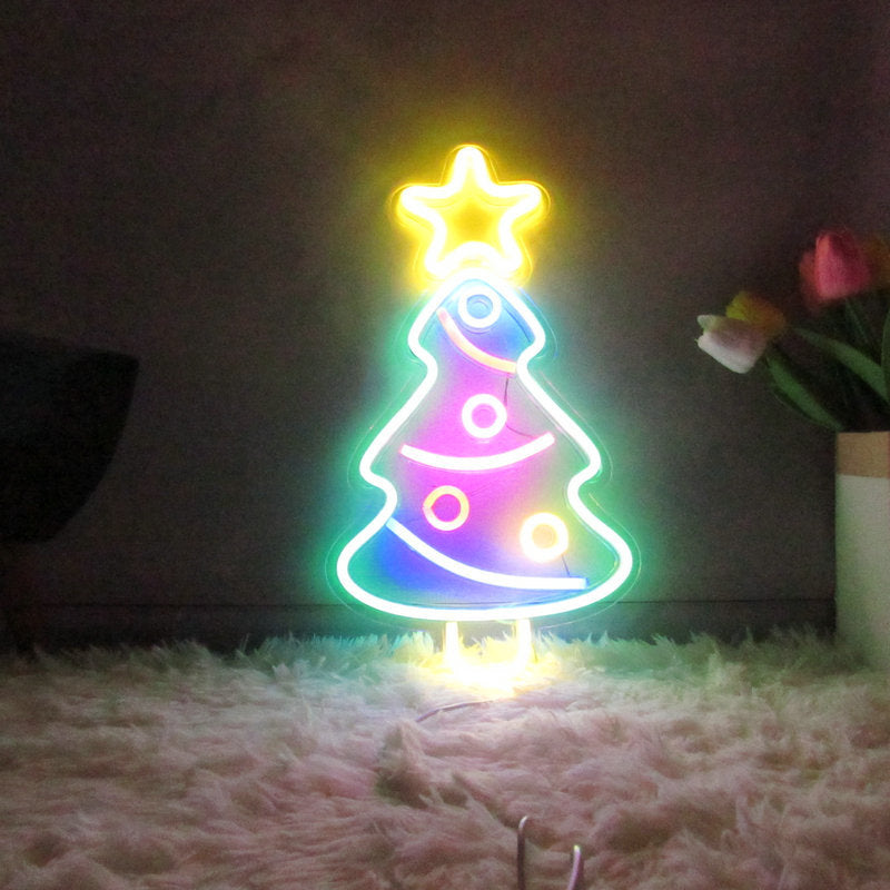 Led Neon Backboard Christmas Tree Transparent Acrylic