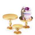 3Pcs Antique Cake Stand Set - Round Metal Cupcake Stands With Pendants And Beads - Elegant Dessert Display, For For Wedding, Birthday Party Decor-It Is Forbidden To Sell On Amazon And Temu