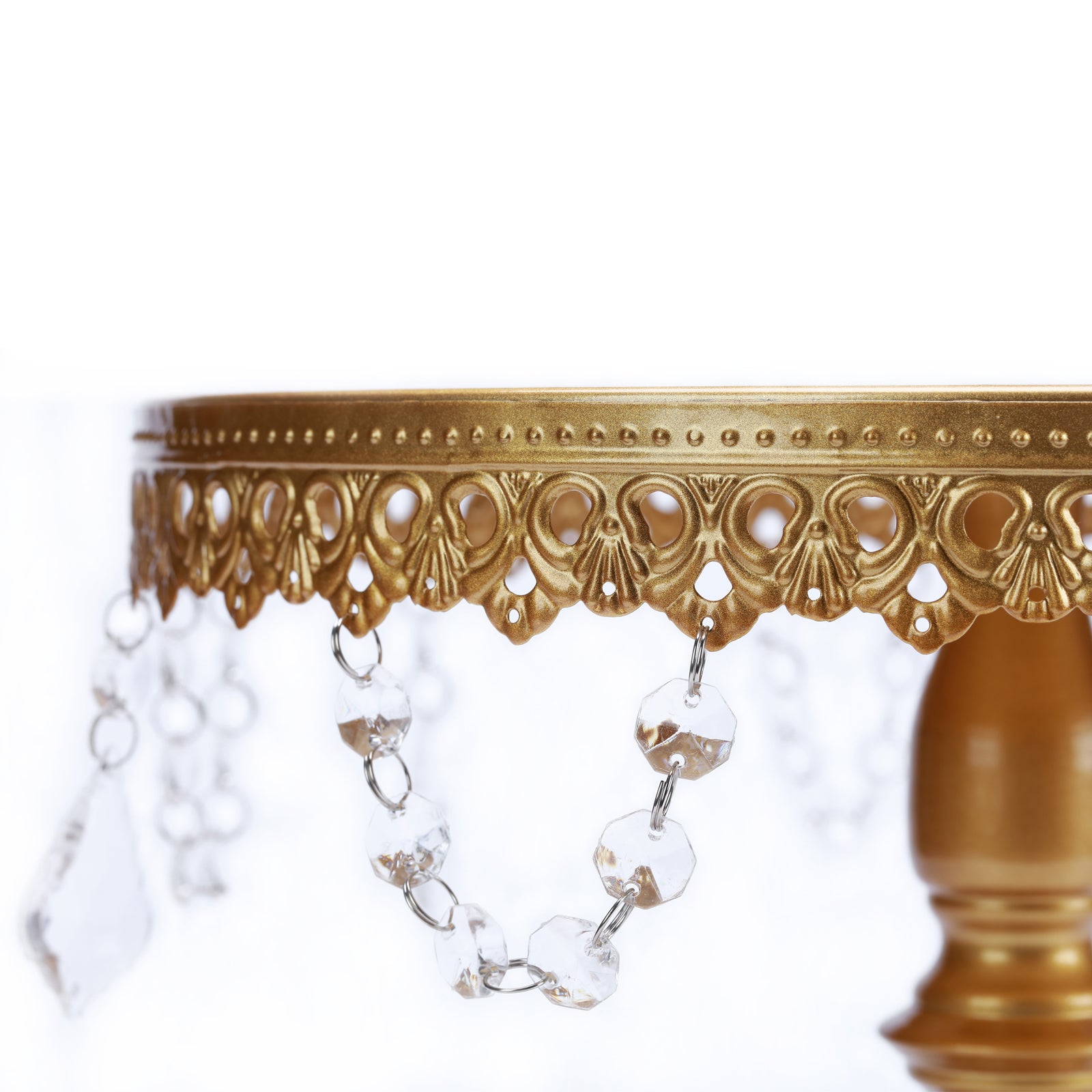 3Pcs Antique Cake Stand Set - Round Metal Cupcake Stands With Pendants And Beads - Elegant Dessert Display, For For Wedding, Birthday Party Decor-It Is Forbidden To Sell On Amazon And Temu