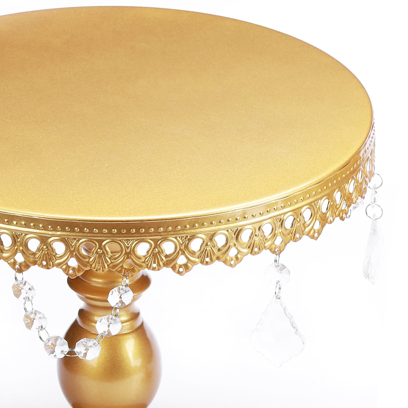 3Pcs Antique Cake Stand Set - Round Metal Cupcake Stands With Pendants And Beads - Elegant Dessert Display, For For Wedding, Birthday Party Decor-It Is Forbidden To Sell On Amazon And Temu