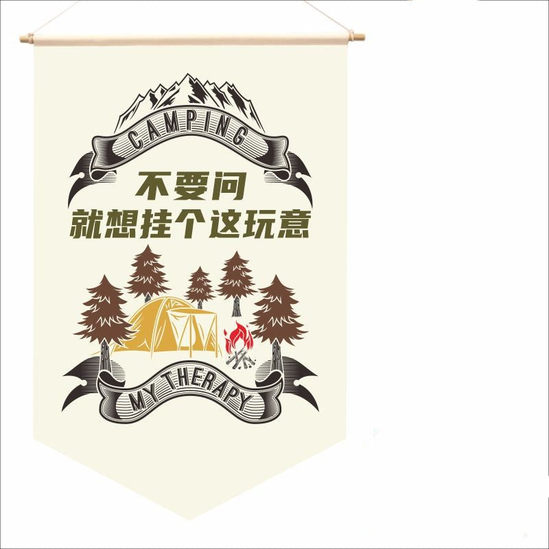 Camp Flag Outdoor Camping Flag Tent Decoration Pennant Put Hanging Cloth
