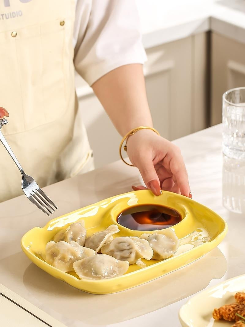 Household With Vinegar Dish Ceramic Dumplings Dedicated Plate