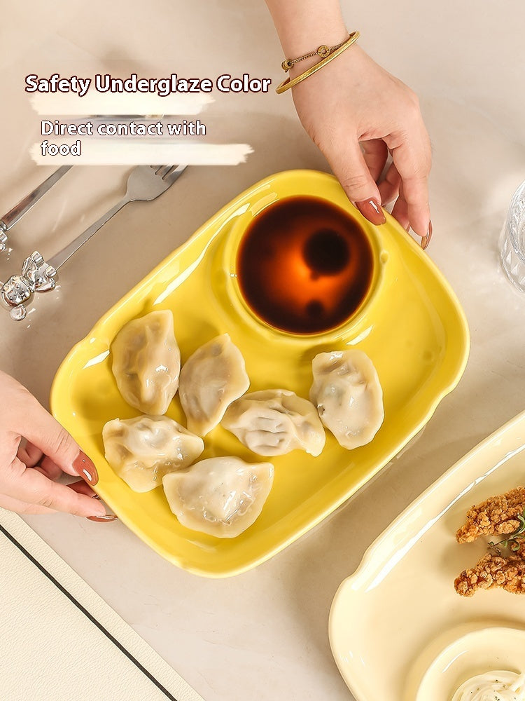 Household With Vinegar Dish Ceramic Dumplings Dedicated Plate