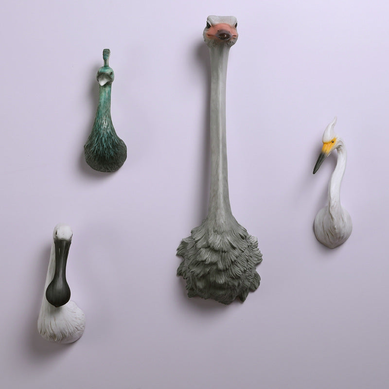 Peacock Head Animal Head Creative Home Wall Hanging Decoration