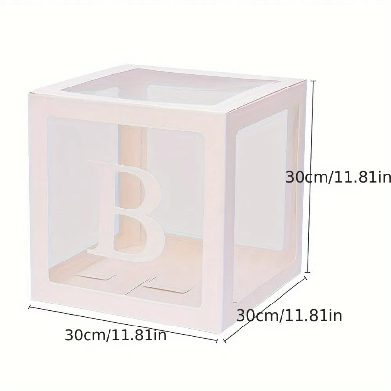 5 Pieces Wedding Balloon Boxes BRIDE Letters White Clear Balloon Blocks Box Party Decorations Balloons Boxes For Engagement Bride Shower Weddings Centerpieces Photo Booth Props, No Balloons