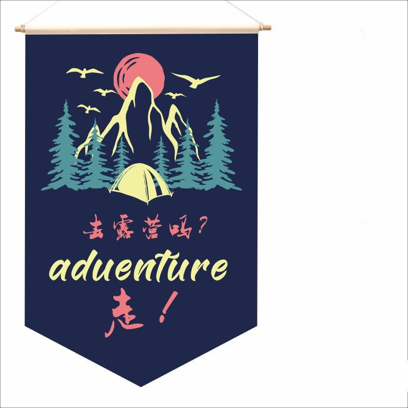 Camp Flag Outdoor Camping Flag Tent Decoration Pennant Put Hanging Cloth