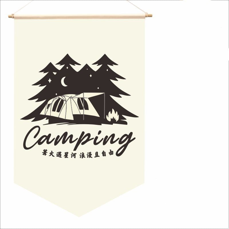 Camp Flag Outdoor Camping Flag Tent Decoration Pennant Put Hanging Cloth