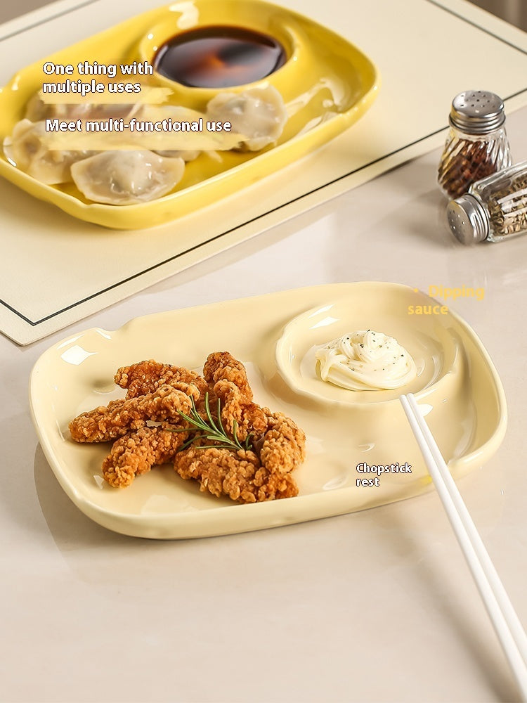 Household With Vinegar Dish Ceramic Dumplings Dedicated Plate