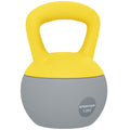 SPORTNOW 12KG Soft Kettlebell, Kettlebell With Non-Slip Handle For Home Gym, Weight Lifting, Strength Training, Yellow/Grey
