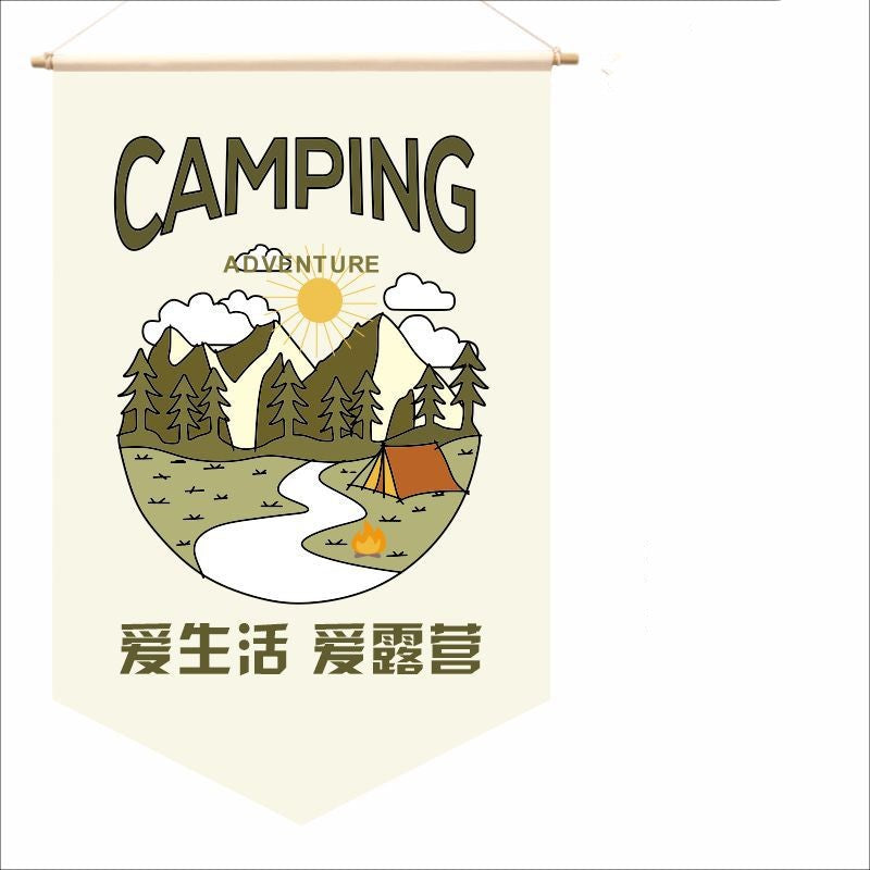 Camp Flag Outdoor Camping Flag Tent Decoration Pennant Put Hanging Cloth