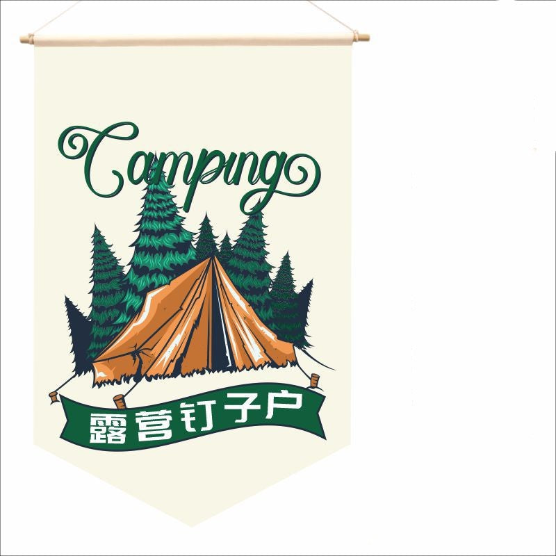 Camp Flag Outdoor Camping Flag Tent Decoration Pennant Put Hanging Cloth