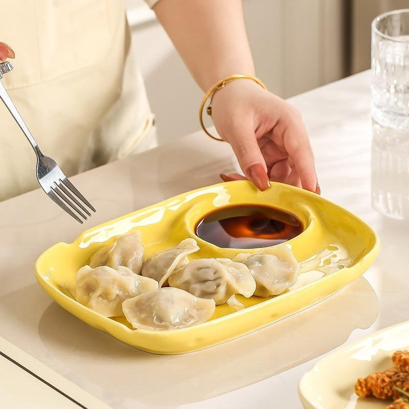 Household With Vinegar Dish Ceramic Dumplings Dedicated Plate